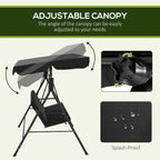 Outsunny 3-Seat Outdoor Patio Swing Chair - Image 3