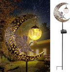 Solar Garden Lights Outdoor Decor, Moon Fairy Crackle Glass Lights, Waterproof by QOCNAM