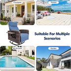 Outdoor Recliner Chair Set of 2, Wicker Patio Recliners - Image 8