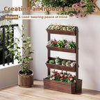 FILWH Wooden Raised Garden Bed Vertical Planter Box, Freestanding Plant Stand - Image 5