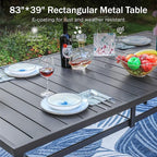 PHI VILLA 9 PCS Patio Dining Set, Aluminum Outdoor Furniture, Patio Table and - Image 6