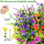 20 Bundles Artificial Flowers for Outdoors Fake Plastic Flowers UV Resistant - Image 3