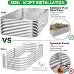 3 Pack Tall 4x2FT Raised Beds for Gardening, Corrugated Galvanized Steel Raised - Image 2