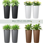 24" Large Planter Set of 2, Self Watering Tall Plastic Planters - Image 6
