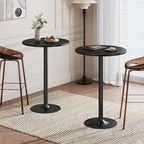 Flamaker Round Bistro Pub Table Modern Style Metal Base MDF Top Cocktail Bar - Image 8
