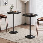 Flamaker Round Bistro Pub Table Modern Style Metal Base MDF Top Cocktail Bar - Image 2