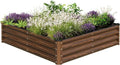 SnugNiture Galvanized Raised Garden Bed 4x4x1FT Outdoor Large Metal Planter Box by snugniture