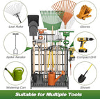 Garden Tool Organizer Rack Up to 39 Tools, Heavy-Duty Steel Yard Tool Organizer - Image 4