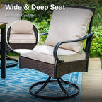 PHI VILLA Heavy Duty Outdoor Dining Set, 7-Piece Round Patio Table Set - Image 7