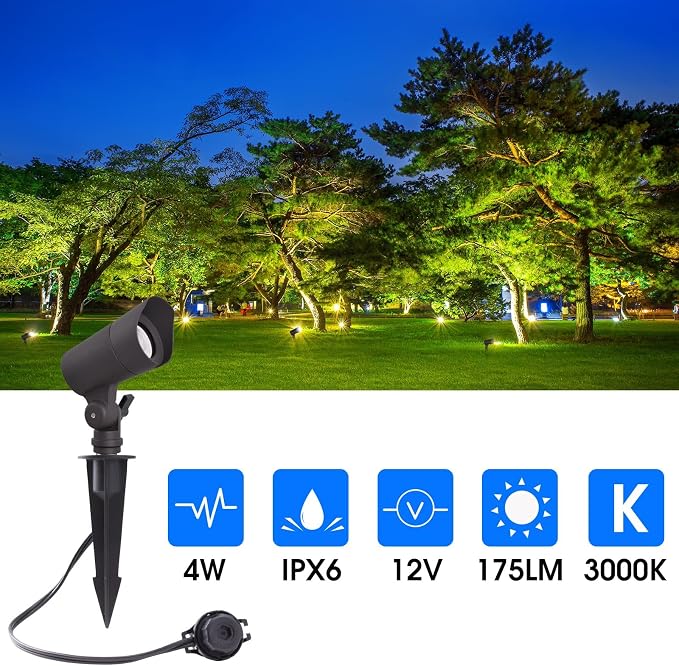 LED Landscape Lights with Connectors, 12V Low Voltage, Warm White 3000k - Image 7