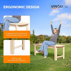 VINGLI Outdoor Wood Bench - Image 5