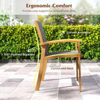 Tangkula 9 Pieces Acacia Wood Patio Dining Set - Image 7