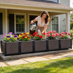 Large Planters for Outdoor Plants 14" Tall Planter Box, Raised Beds for - Image 2