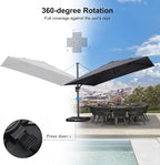 PURPLE LEAF 11.5' X 11.5' Telescopic Patio Umbrella Outdoor Cantilever Umbrella - Image 6