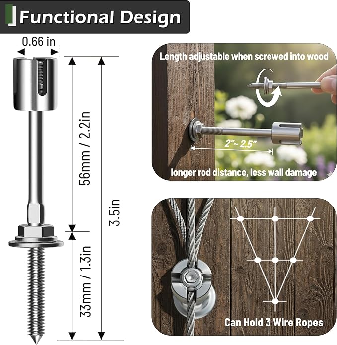 Wire Trellis for Climbing Plants Outdoor, 20-Set Wall Wire Trellis Kit - Image 5