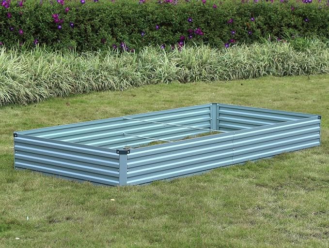 2 Pack 6x3x1FT Galvanized Raised Garden Beds Kit Outdoor Metal Gardening - Image 5