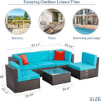 Vongrasig 6 Piece Small Patio Furniture Sets, Outdoor Sectional Sofa All - Image 7