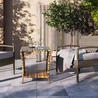 Wicker Rattan Side Table, Outdoor Square Rattan Coffee End Table - Image 8