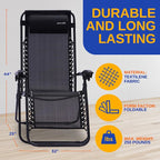 SereneLife Outdoor Zero Gravity Lounge Chair Set - Image 2