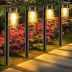 Mancra Solar Pathway Lights Outdoor, 10 Pack Metal & Glass Solar Lights Outdoor - Image 7
