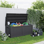 120 Gallon Resin Deck Box, Lockable Patio Outdoor Storage Box - Image 7