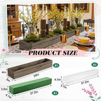 Dandat 1 Set Wood Boxes for Centerpieces 28 x 5 Inch Rectangle Wooden Planter - Image 2