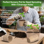 Peat Pots, 60 Pack Plant Starter Round Nursery Pot - Image 2