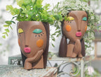 Face Planter Pots for Indoor Plants, Resin Head Planter Succulent Planter - Image 6