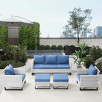 Belord Wicker Patio Furniture 5 Piece Outdoor Sofa Set, Oversize Outdoor Dining - Image 3