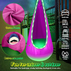 Light Up Kids Pod Swing Seat, Upgraded Kids Hanging Hammock Swing - Image 6