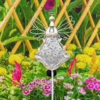 38Inch Angel Solar Lights Outdoor Decorative-Metal&Glass Angel Hydrangea Flower - Image 7