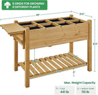 Yaheetech 49x22x32in 8 Pockets Horticulture Raised Garden Bed Elevated Wood - Image 3