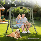 VINGLI Wooden Porch Swing, Heavy Duty 880 LBS Hanging Patio Bench - Image 6