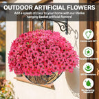 22 Bundles Artificial Flowers Outdoor Fake Plants, Faux Flowers UV Resistant - Image 2