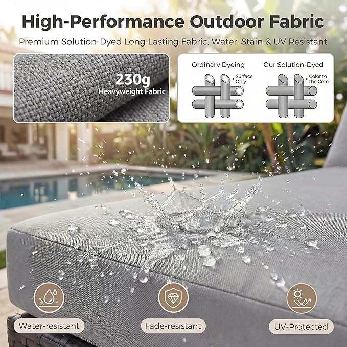 NICESOUL 13 Piece Outdoor Wicker Patio Furniture - Image 8