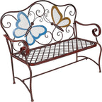 Alpine Corporation 45" x 23" Outdoor 2-Person Butterfly Garden Bench - Image 9