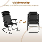 Yaheetech 26in Rocking Chair Outdoor Zero Gravity Folding Chairs Rocking Chairs - Image 7