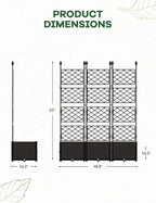 3 PCS Raised Garden Bed with Trellis, Outdoor Vertical Garden with Privacy - Image 2