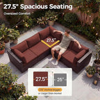 NICESOUL 29.3'' High Back Wicker Patio Furniture Set - Image 5