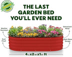 Plant & Plot Galvanized Raised Garden Beds Outdoor // 4×2×1 ft Planter Raised - Image 5