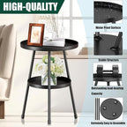SYQ Round Metal Side Table Small End Table - Image 6