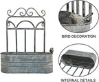 Rustic Metal Wall Planter Vintage Wall Mounted Flower Pot Distressed Wall - Image 3