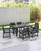 Patio Dining Chair Set of 2, HDPE Outdoor Dining Chair, Ergonomic HDPE Dining - Image 2