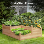 VIVOSUN 3-Tier 3-Grid Wooden Raised Garden Bed, 42.5 x 34.5 x 15 Inches - Image 2