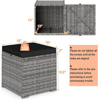 RELAX4LIFE Wicker Outdoor Storage Ottoman - Image 3