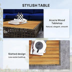 Outsunny 7 Piece Wicker Patio Furniture Set, Modular Outdoor Sectional - Image 7
