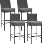 VIVOHOME Outdoor Wicker Barstool 4 Packs, Bar Chairs PE Rattan Materail by VIVOHOME