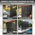 Metal Privacy Screen Outdoor – 6FT Freestanding Decorative Steel Panel - Image 6