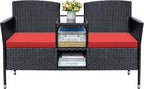 Greesum Patio Loveseat Outdoor Wicker Furniture Conversation Set by BuynowfromGreesum