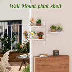 Window Rotating Plant Stand Shelf Indoor White Metal Floating Shelves 3-Tier - Image 7